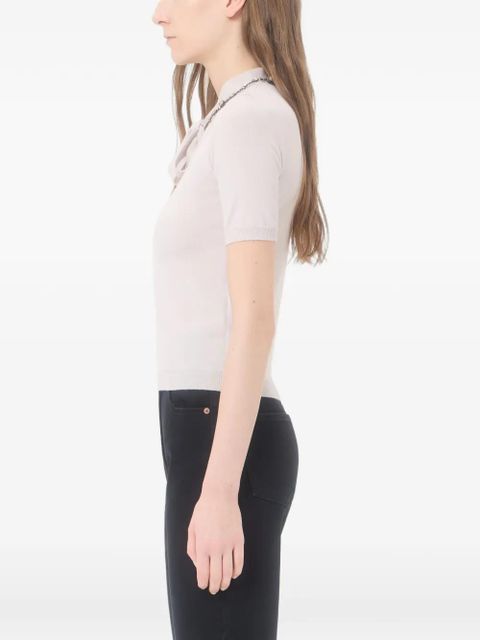 Valentino Garavani embroidered wool jumper - Purple