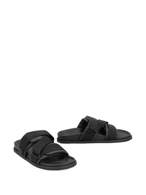 Moncler Mon Summer double-strap leather sandals - Black