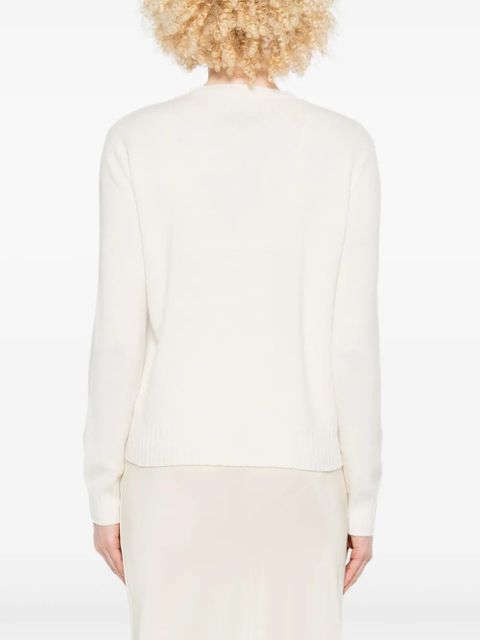 Max Mara round-neck long-sleeve sweater - White