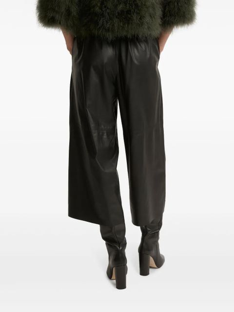 Yves Salomon culotte leather trousers - Black