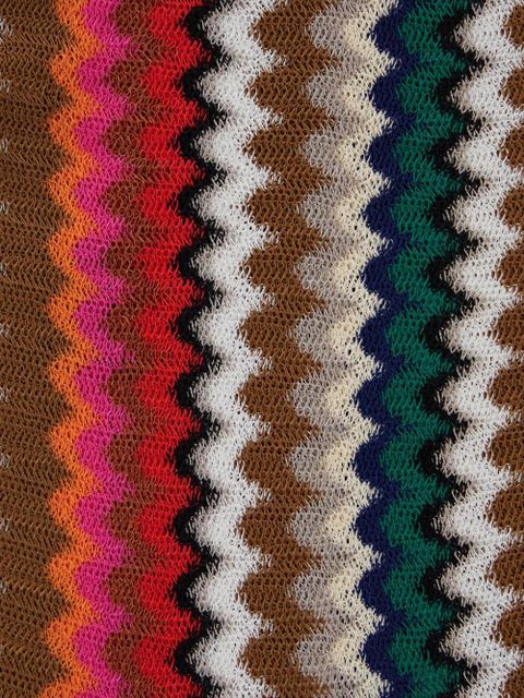 Missoni chevron fringed scarf - Brown
