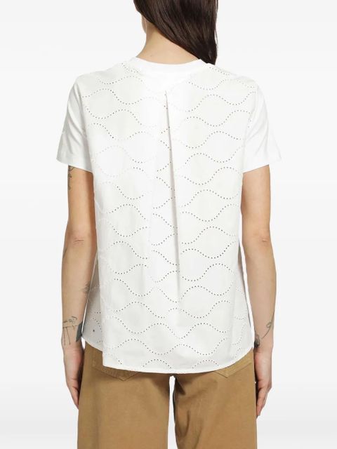 Moncler perforated T-shirt - White