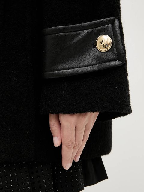 Pinko płaszcz z domieszką wełny kolor czarny 105559 A2SH