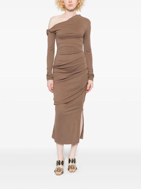 Paris Georgia Manahou one-shoulder draped dress - Neutrals - zdjęcie produktu nr 2