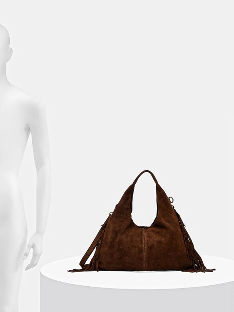 Answear.LAB torebka zamszowa kolor brązowy