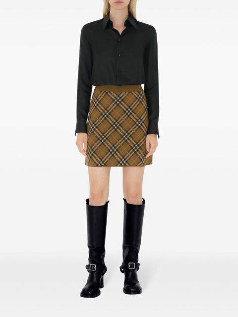 Burberry check mini skirt - Neutrals - zdjęcie produktu nr 2