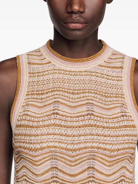 SANDRO sleeveless midi dress - Neutrals