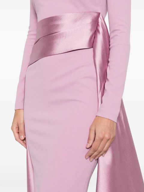 Solace London high-neck sash dress - Pink