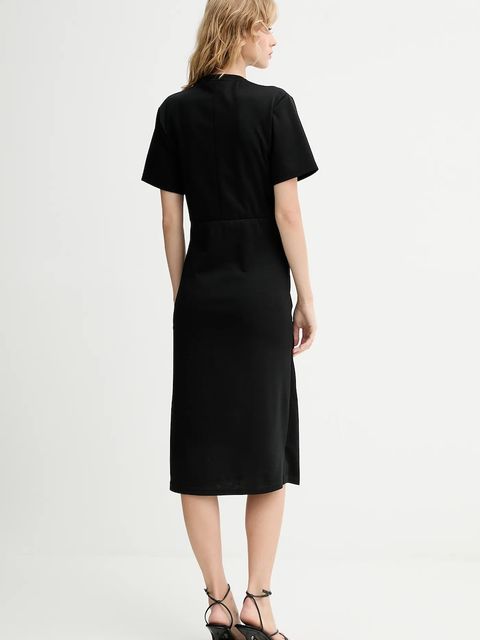 Sessun sukienka z dodatkiem wełny kolor czarny midi prosta 25105015