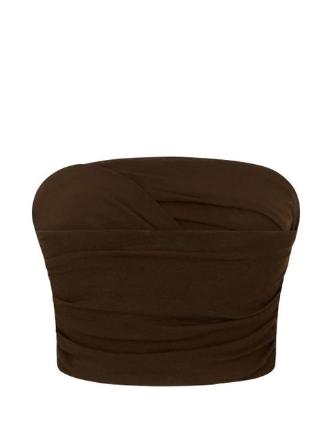 GANNI twisted bandeau top - Brown - zdjęcie produktu nr 2