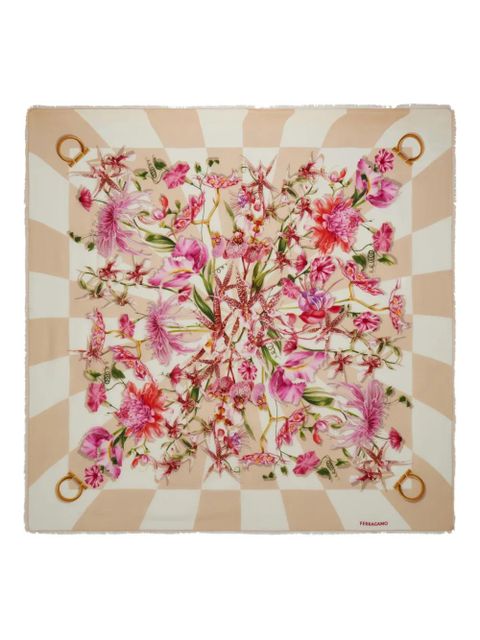 Ferragamo Gaia-print silk scarf - Pink - zdjęcie produktu nr 1