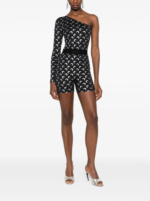 Marine Serre moon -printed shorts - Black