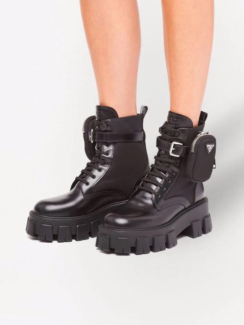 Prada Monolith leather boots - Black