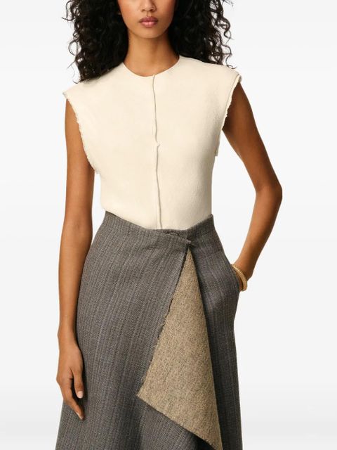 AMI Paris raw-edge sleeveless top - Neutrals