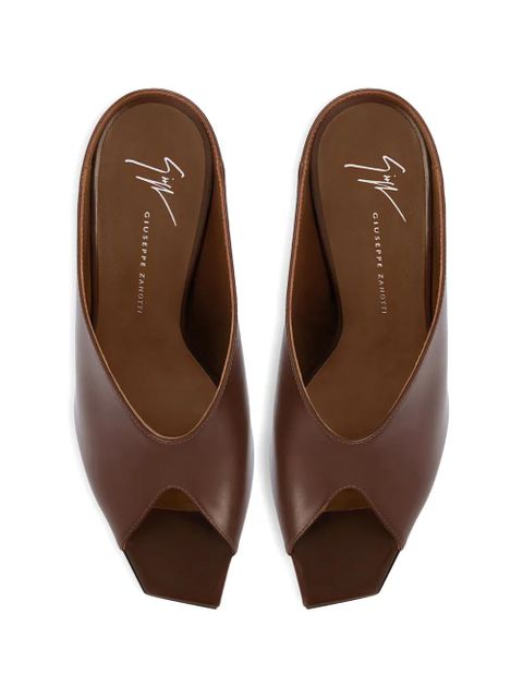 Giuseppe Zanotti square-toe leather sandals - Brown