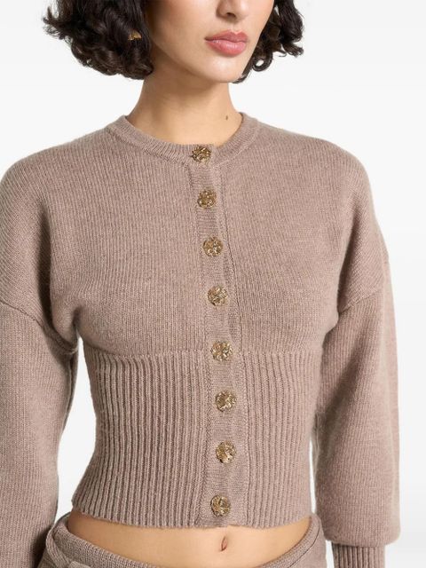 Manière De Voir ribbed button knitted cardigan - Neutrals