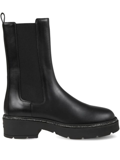 René Caovilla crystal-embellished mid-calf boots - Black - zdjęcie produktu nr 1