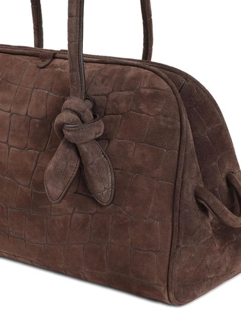 Jacquemus A Turismo crocodile-embossed knot-detail tote bag - Brown