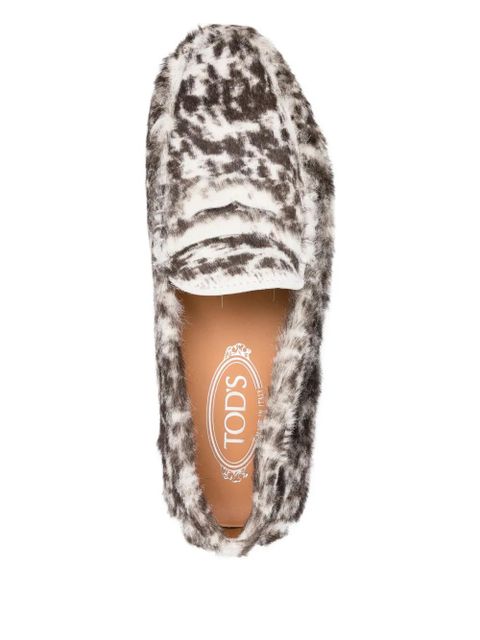 Tod's Gommino leopard-print pony-hair loafers - Brown