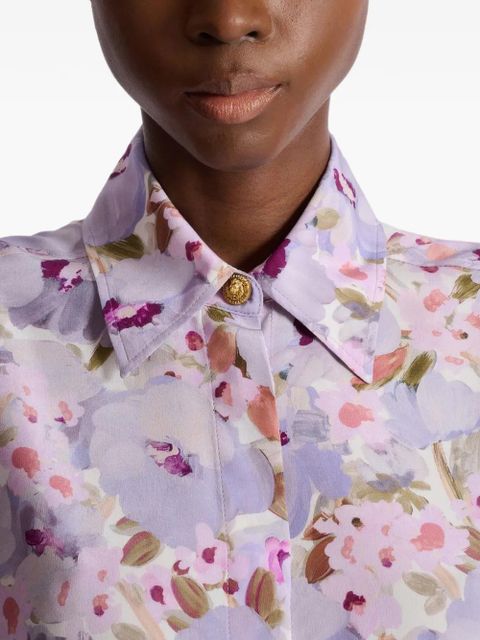 Balmain floral-print shirt - Purple