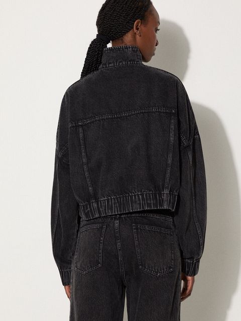 adidas Originals kurtka jeansowa damska kolor czarny przejściowa oversize IW5759