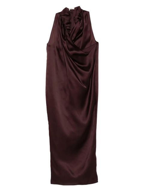 KHAITE draped-details cowl-neck maxi dress - Brown - zdjęcie produktu nr 1