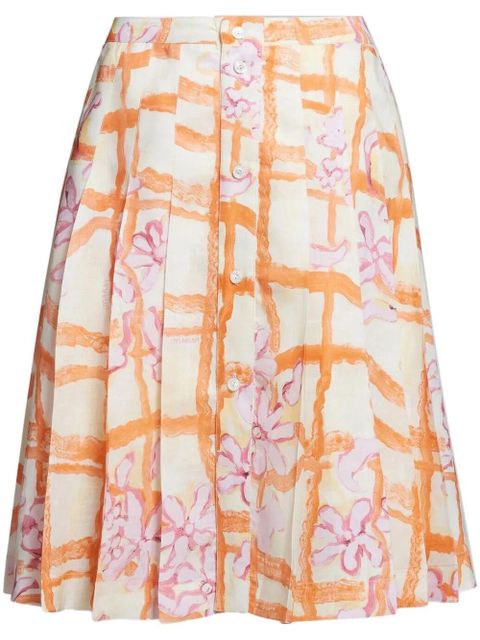 Marni painted floral-print skirt - Neutrals - zdjęcie produktu nr 1