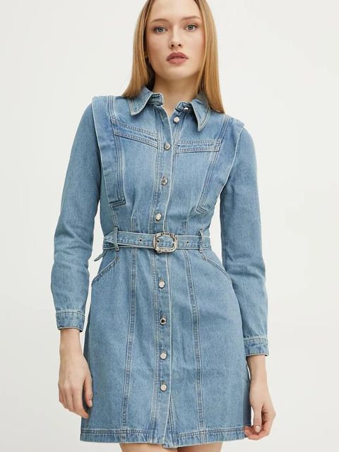 Morgan sukienka jeansowa RICOLI kolor niebieski mini prosta RICOLI - zdjęcie produktu nr 1