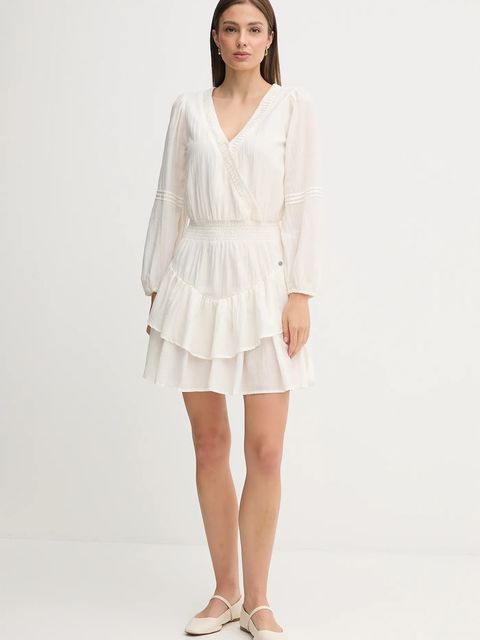 Pepe Jeans sukienka kolor beżowy mini rozkloszowana PL9537702