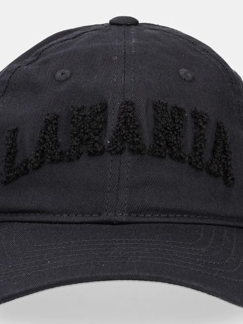 La Mania czapka z daszkiem bawełniana kolor czarny z aplikacją CZAPKA.MONO.800.ONE.SIZE