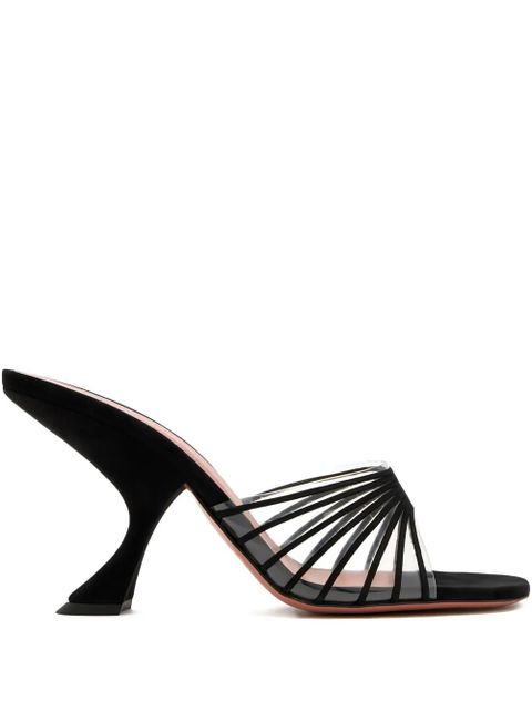 Amina Muaddi 90mm Mookie sculpted-heel strappy sandals - Black - zdjęcie produktu nr 1