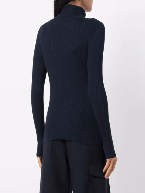 Lauren Ralph Lauren logo-plaque roll-neck jumper - Blue