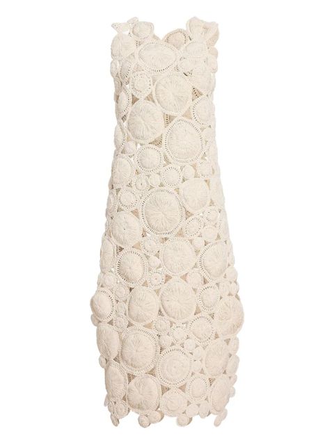 KHAITE Avalon circular-appliqué maxi dress - Neutrals - zdjęcie produktu nr 1