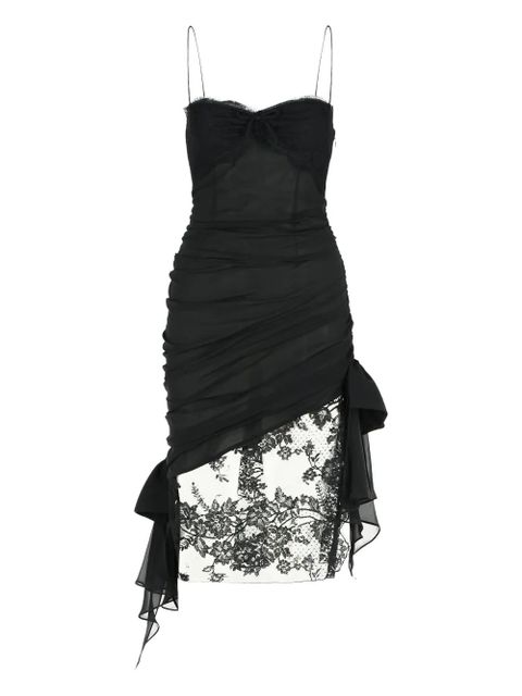 Alessandra Rich lace-trimmed bow mini dress - Black - zdjęcie produktu nr 1