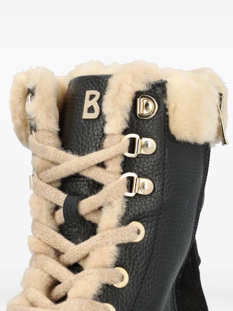 BOGNER shearling-trim lace-up combat boots - Black