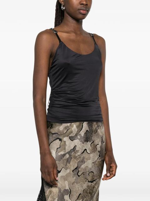 PINKO ruched eyelet-embellished top - Black