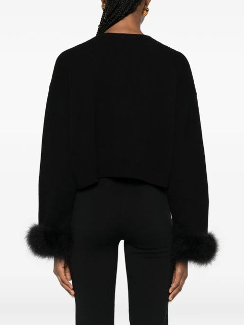Valentino Garavani fur-trim sweater - Black