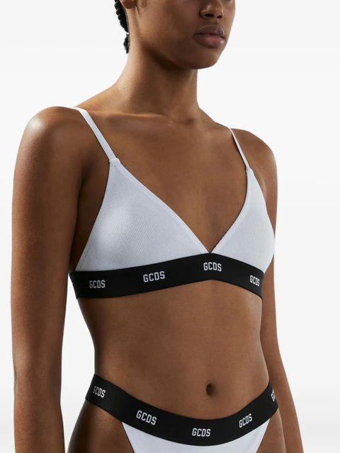 GCDS logo-band triangle bra - White