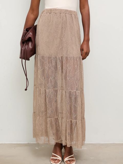 Answear.LAB spódnica kolor brązowy maxi rozkloszowana - zdjęcie produktu nr 2