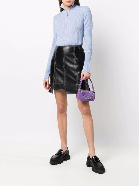 GANNI ribbed-knit long-sleeve jumper - Blue