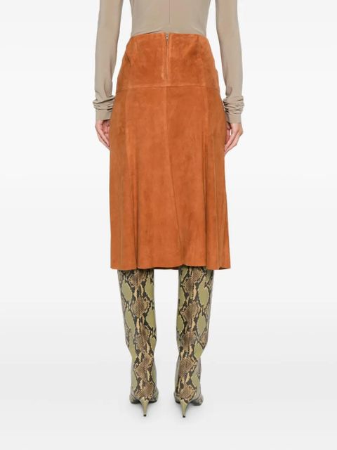 ISABEL MARANT suede A-line skirt - Brown