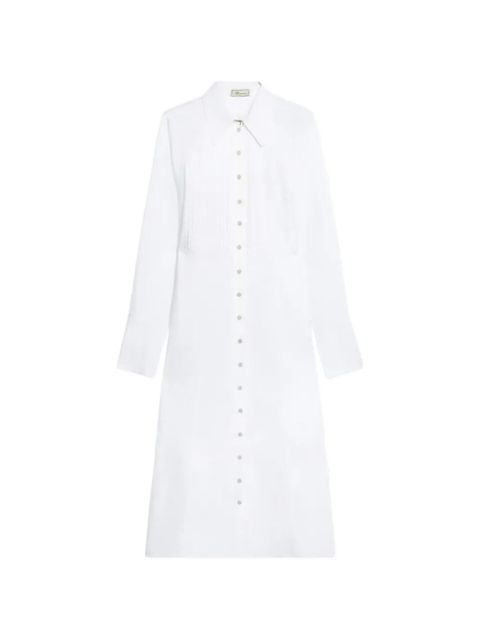Blumarine pleated cotton poplin shirt dress - White - zdjęcie produktu nr 1
