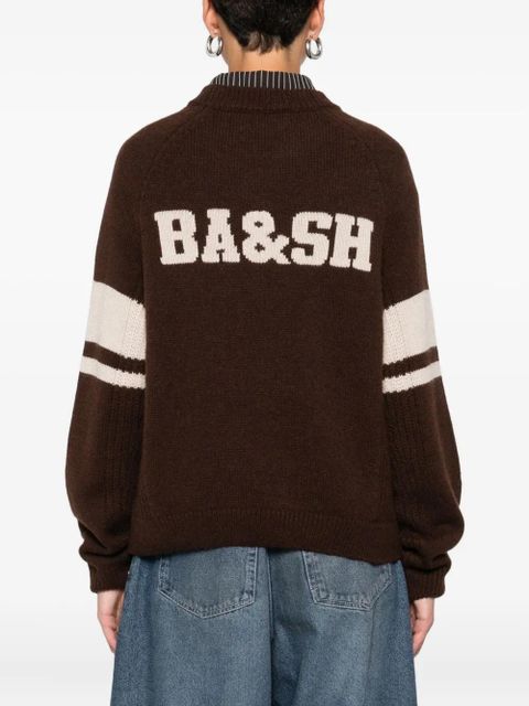 Ba&Sh number-intarsia wool sweater - Brown