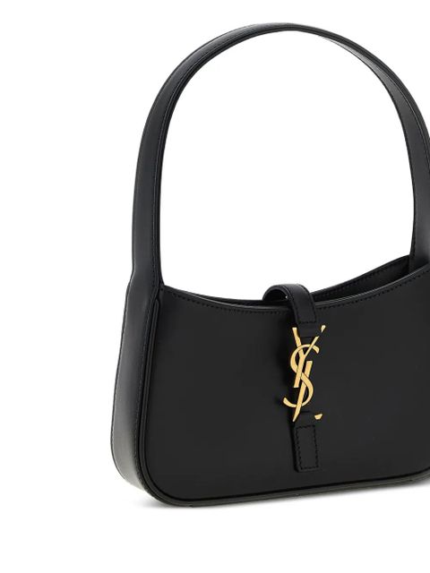 Saint Laurent Mini Le 5 à 7 logo leather shoulder bag - Black