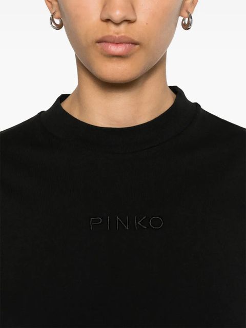 PINKO embroidered-logo T-shirt - Black