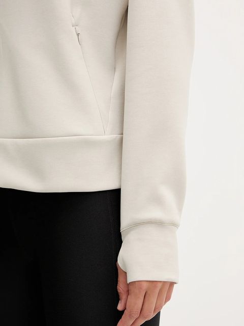 adidas Performance bluza treningowa Designed for Training damska kolor beżowy z kapturem gładka JX7318 - zdjęcie produktu nr 2