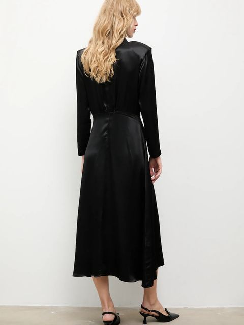 Answear.LAB sukienka kolor czarny maxi prosta