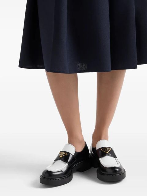Prada leather Triangle-logo loafers - Black