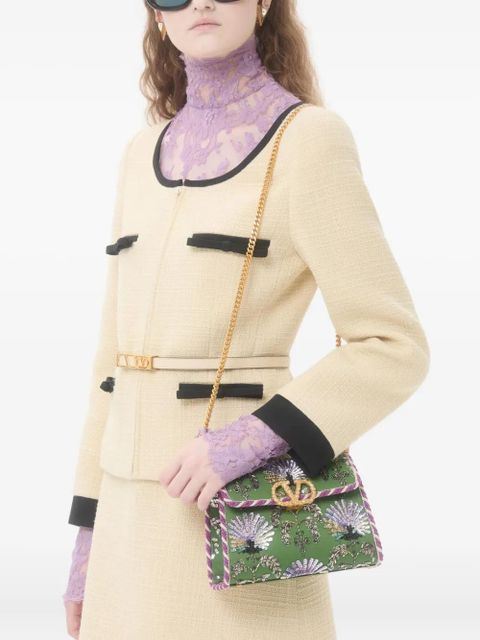 Valentino Garavani mini Vsling embroidered jewel-logo handbag - Green - zdjęcie produktu nr 2