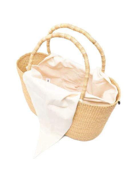 Muun maxi Echo woven straw tote bag - Neutrals